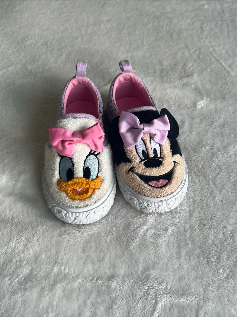 Disney Daisy Minnie Mickey Mouse Slip-On Kids Shoes Pink Purple